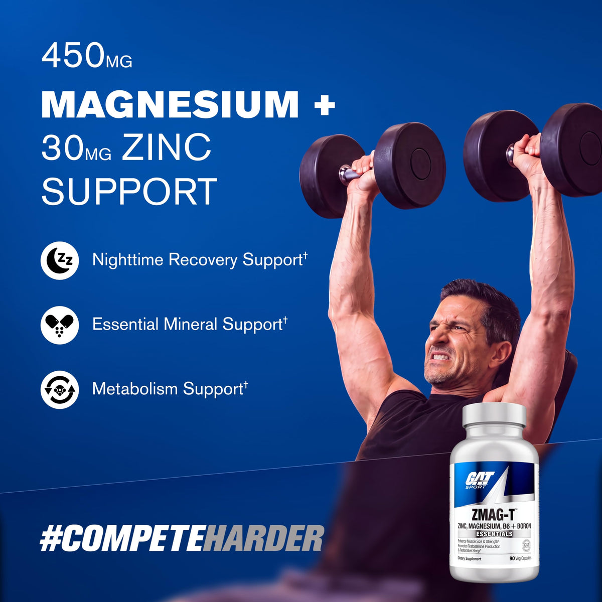 GAT SPORT ZMAG-T, 90 Veg Capsules (30 Servings)