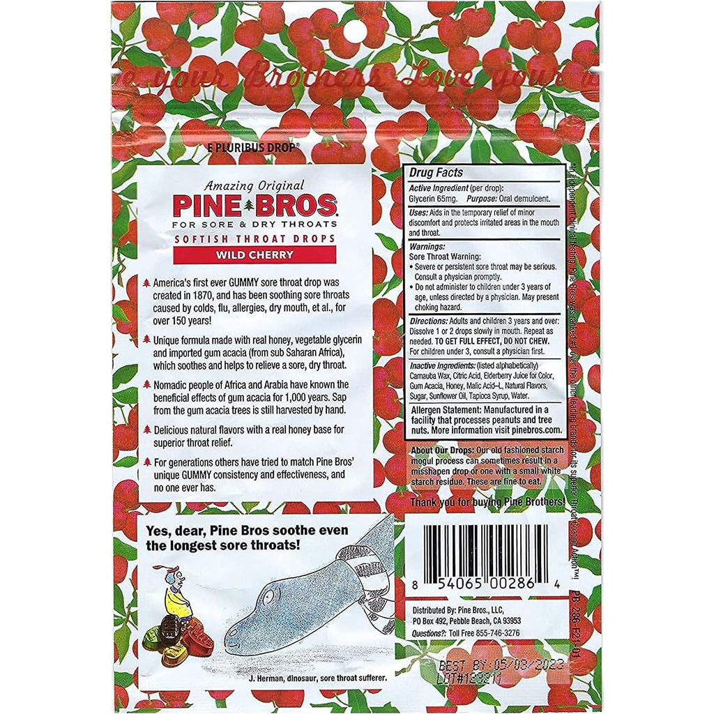 Pine Bros. Softish Throat Drops Value Pack, Wild Cherry 30 ea(pack of 2) by Pine Bros.