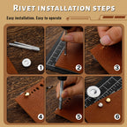 240 Set Leather Rivets 4 Colors 3 Sizes Double Cap Rivets for Leather