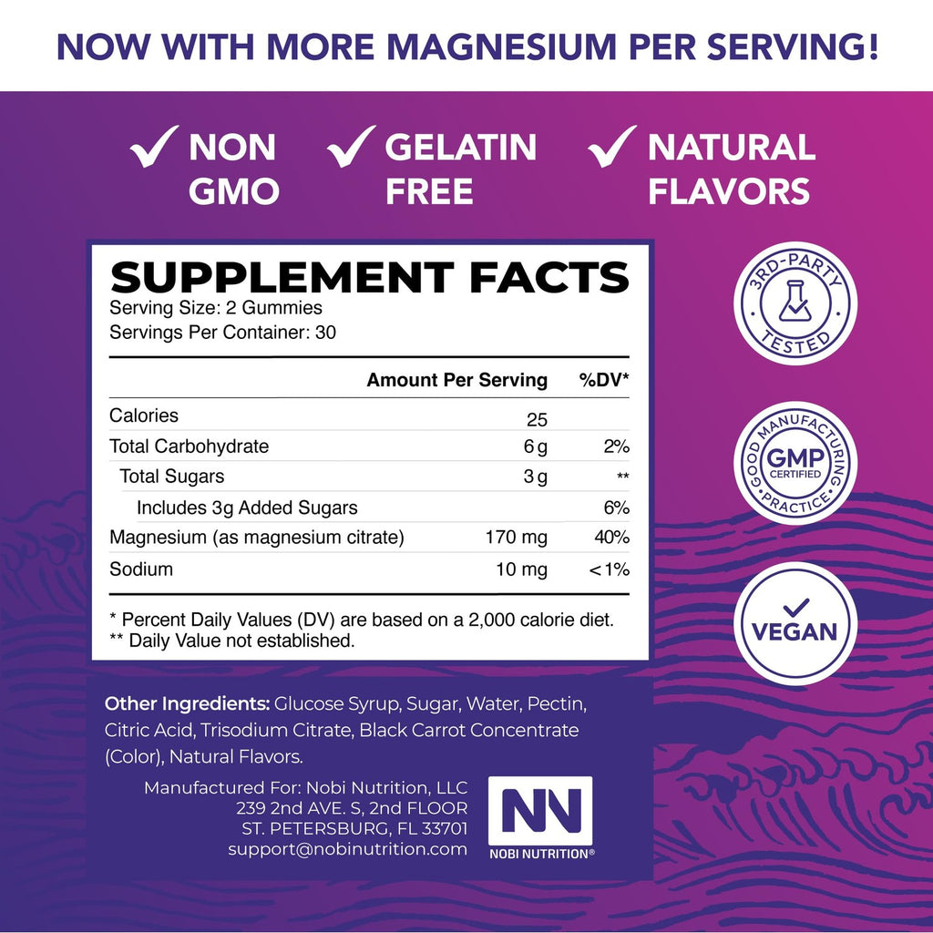 Magnesium Citrate Gummies, Extra Strength for Calm, Relaxation & Digestion