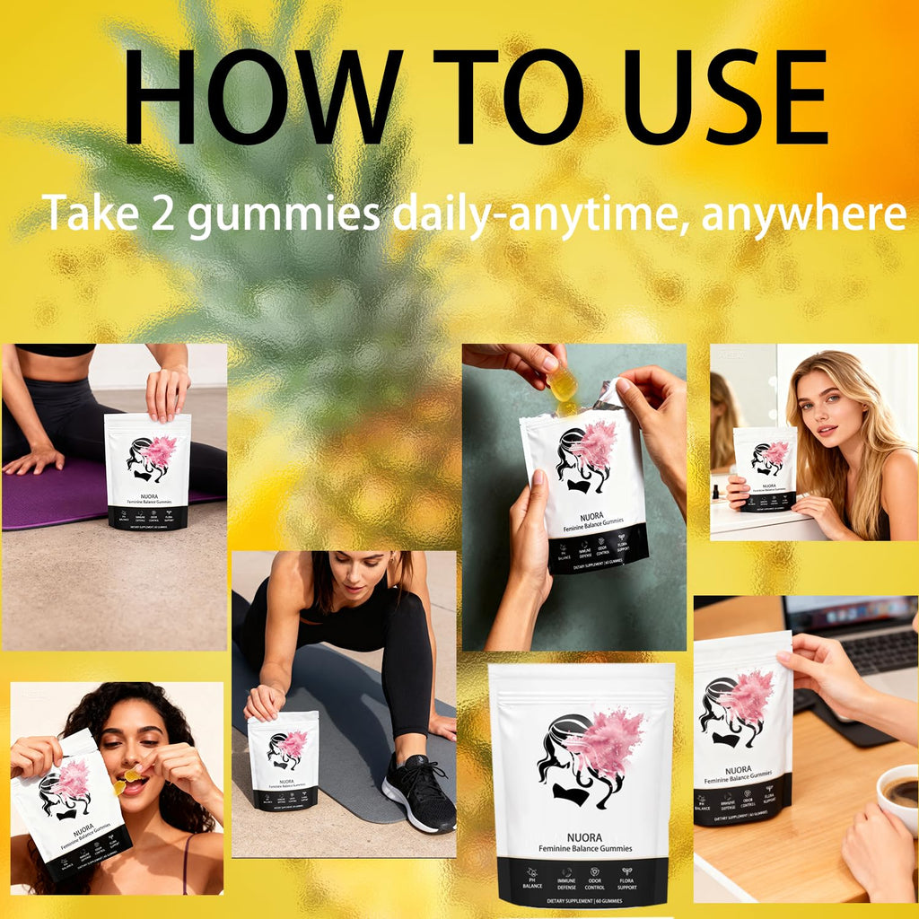 Feminine Balance Gummies for Women’s,Premium Feminine Balance Gummies， Vegan Hawaiian Pineapple, pH Balance, Healthy Odor, Flora and Immune Support, Vaginal Health Support,60 Gummies