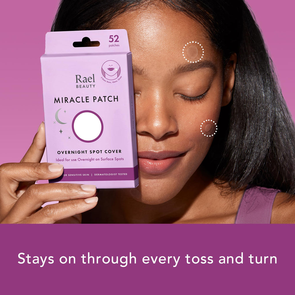 Buy now Rael Pimple Patches - Miracle Overnight Spot Cover, Thicker & Extra Adhesion, Hydrocolloid Acne Pimple Patch for Face, Zits & Blemishes, Korean Skin Care, 3 Sizes (52 Count) at indiglob india