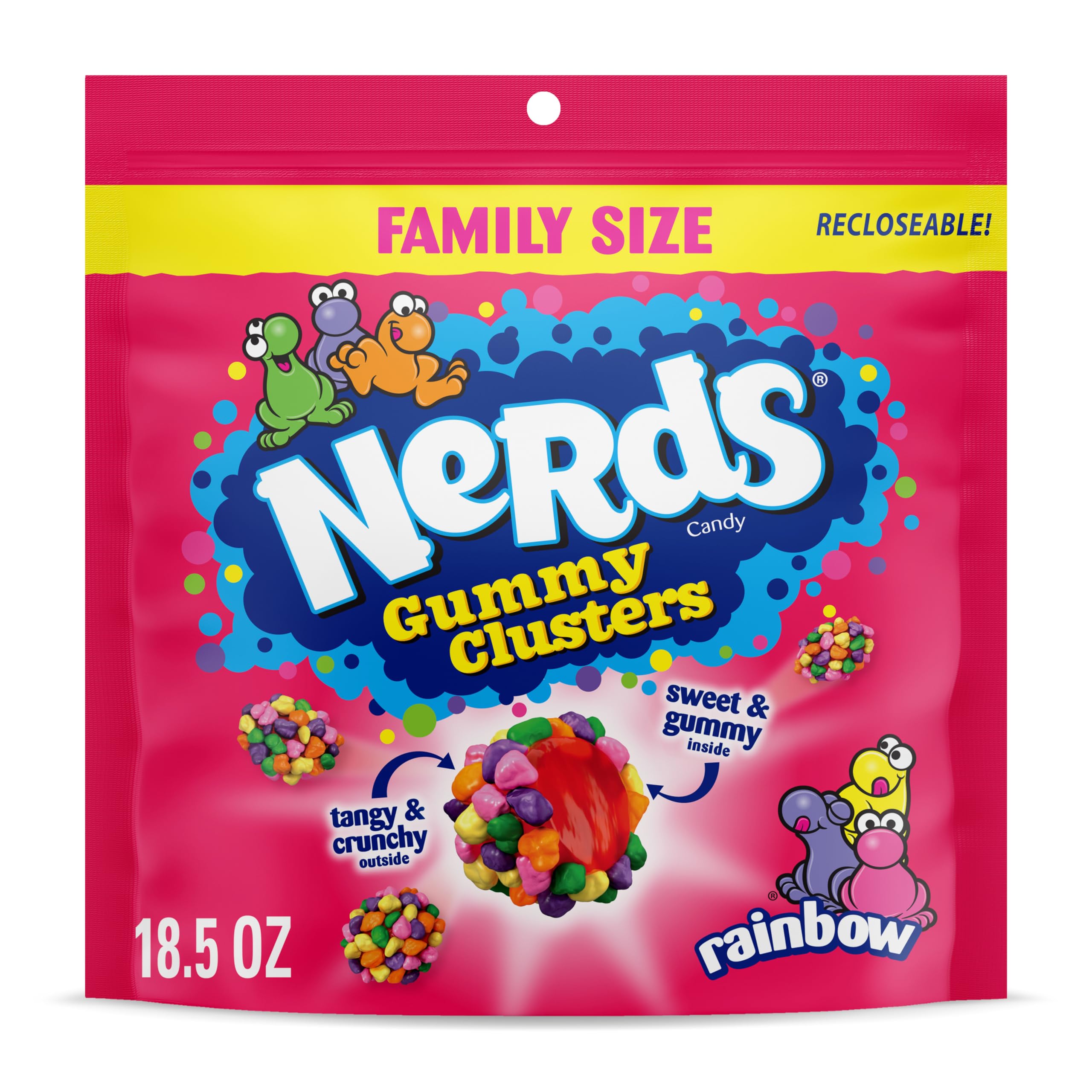 Buy now NERDS Gummy Clusters Candy, Rainbow, Crunchy and Gummy, 8 oz Rainbow 18.5 oz (Pack of 1) at indiglob india