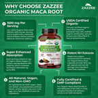 Zazzee USDA Organic Red, Black & Yellow Maca Root 10:1 Extract, Peruvian