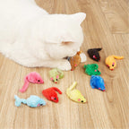 12PCS Cat Mouse Toys, Faux Fur Interactive Catnip Mice