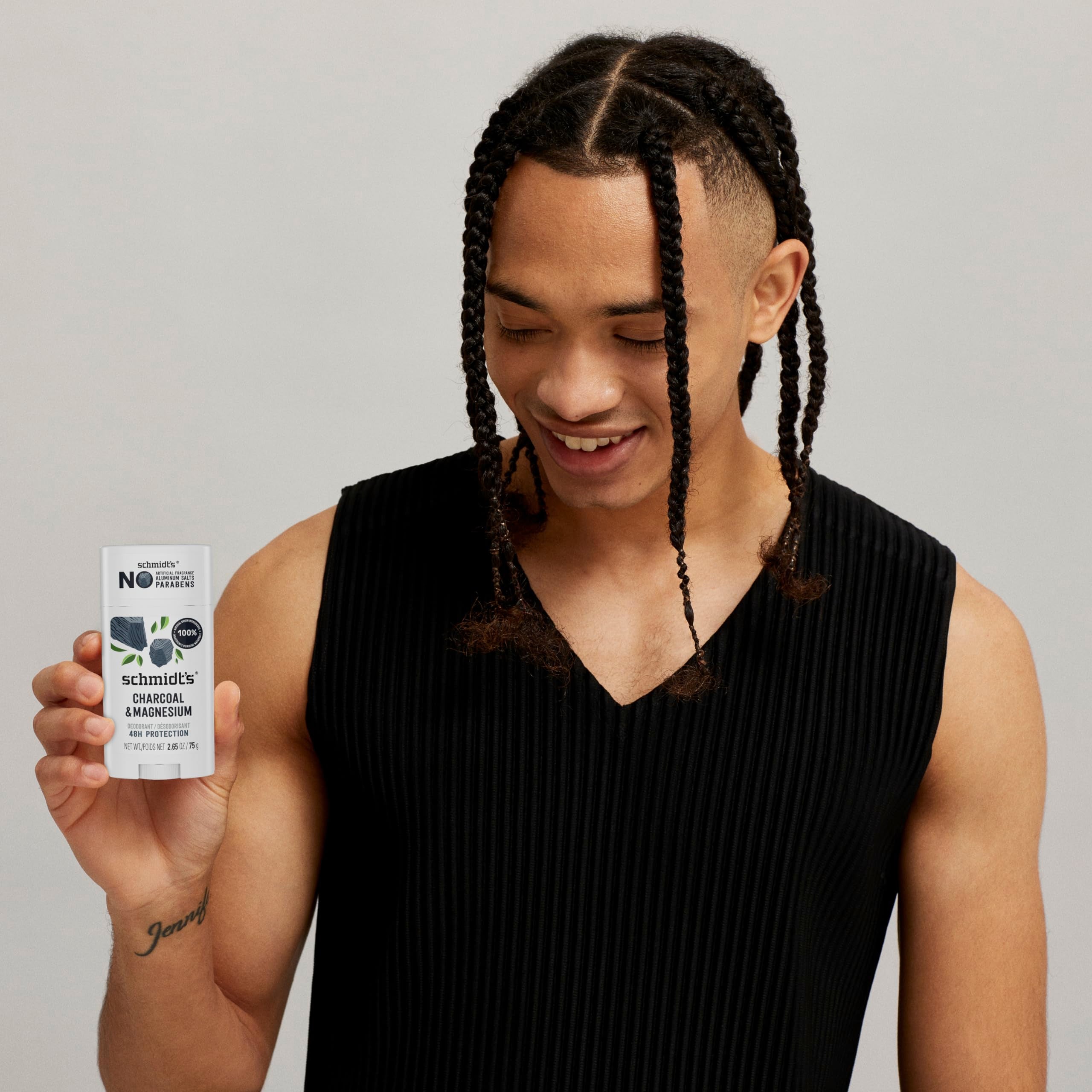 Schmidt's Aluminum-Free Vegan Deodorant Charcoal & Magnesium with 2.65 oz
