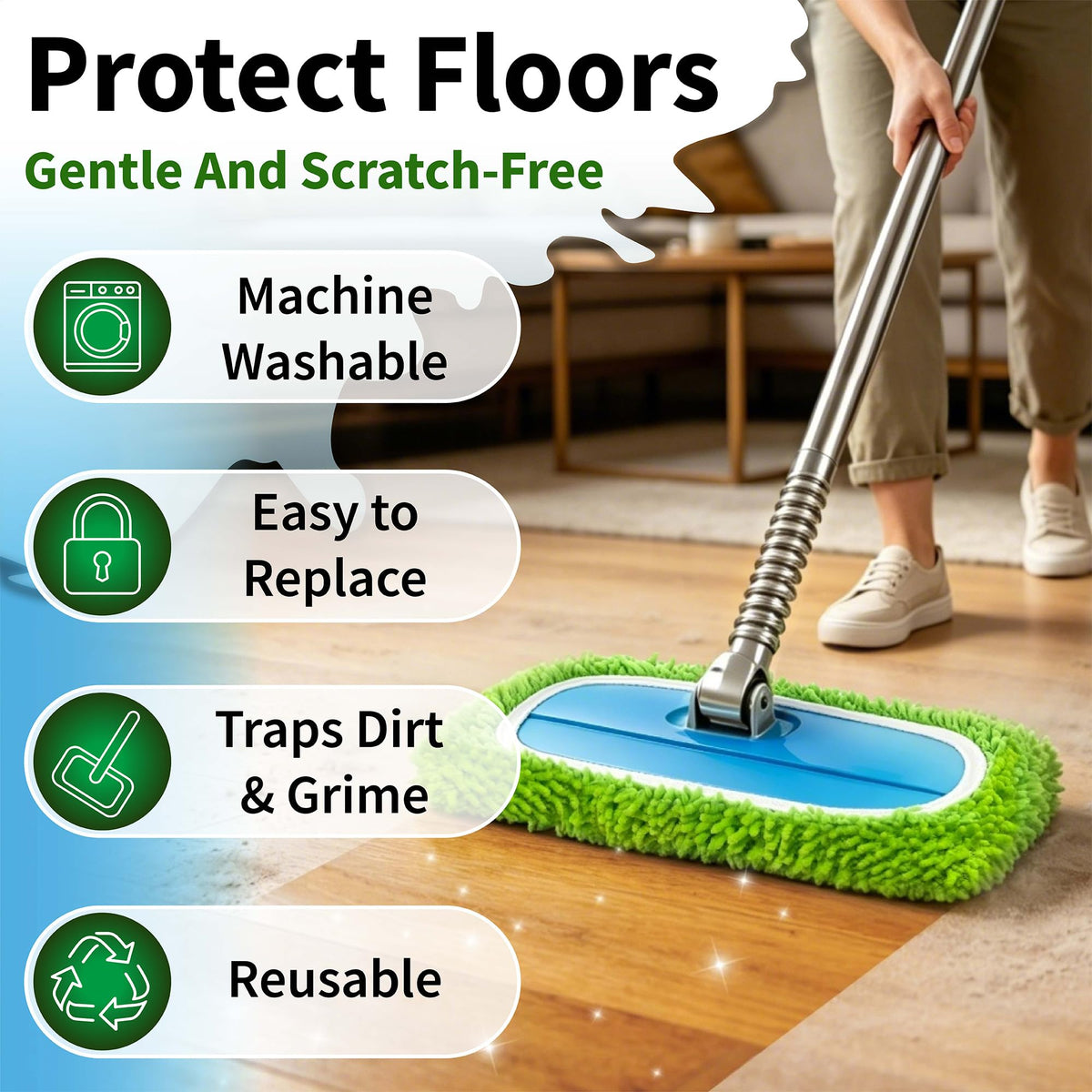 8 Pack Microfiber Replacement Mop Pads for Swiffer Sweeper