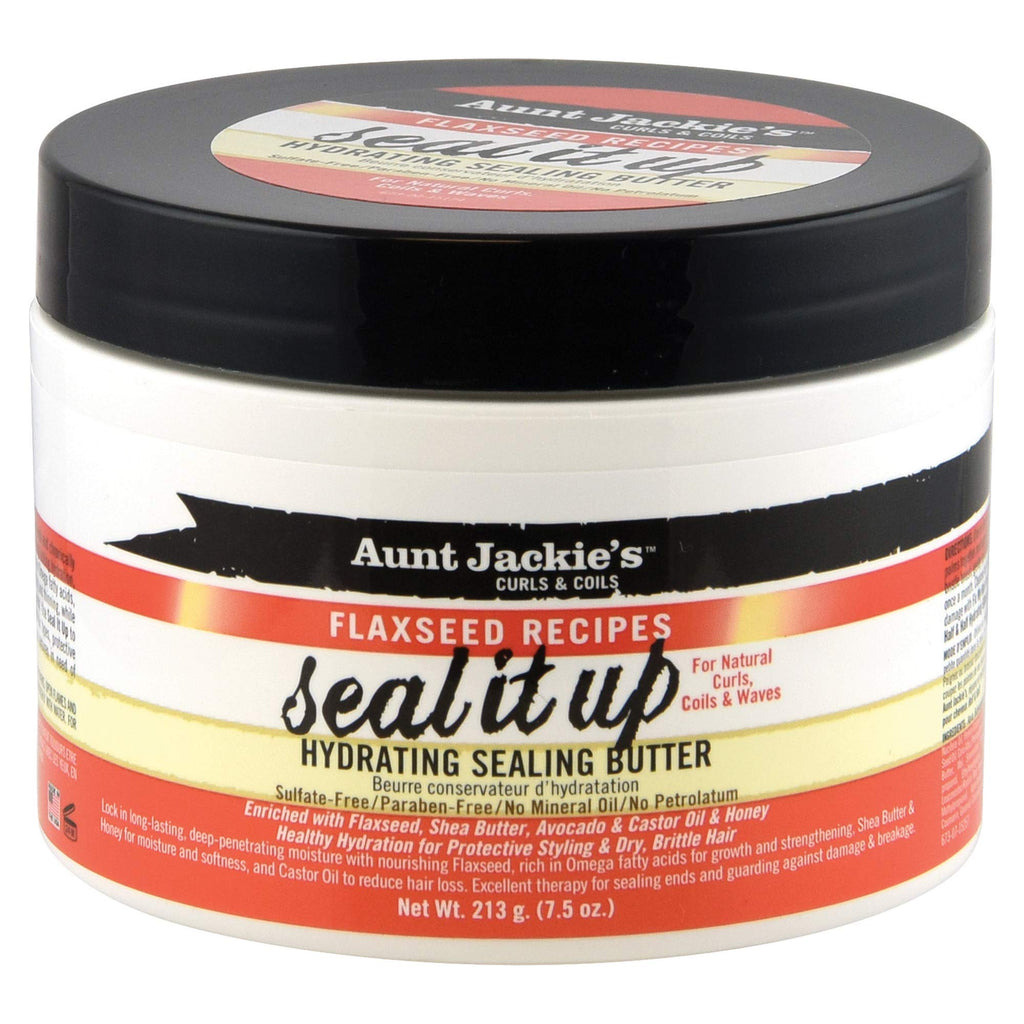 Buy now Aunt Jackie's Flaxseed Recipes Seal It Up, Hydrating Sealing Butter, Helps Prevent and Repair Damaged Hair, Jar, 7.5 Oz at indiglob india