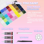50000+Pcs Rhinestones for Bedazzling Kit 3mm Gems Bedazzler Set | 40 Colors Flat Back Resin Jelly Bedazzled Kits with 3Pcs 10ml B7000 Jewelry Glue for Book Diamond Nail Art, Multicolor