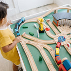 Buy now Melissa & Doug Wooden Railway Set, 130 Pieces at indiglob india
