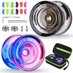 Buy now MAGICYOYO K2 Plus Crystal Orange Yoyo, Professional Fingerspin Trick Yo Yo for Kids/Adults, Responsive Yo-yo for Beginner, Replacement Unresponsive Bearing with 6 Yo yo Strings+Bearing Remover at indiglob india