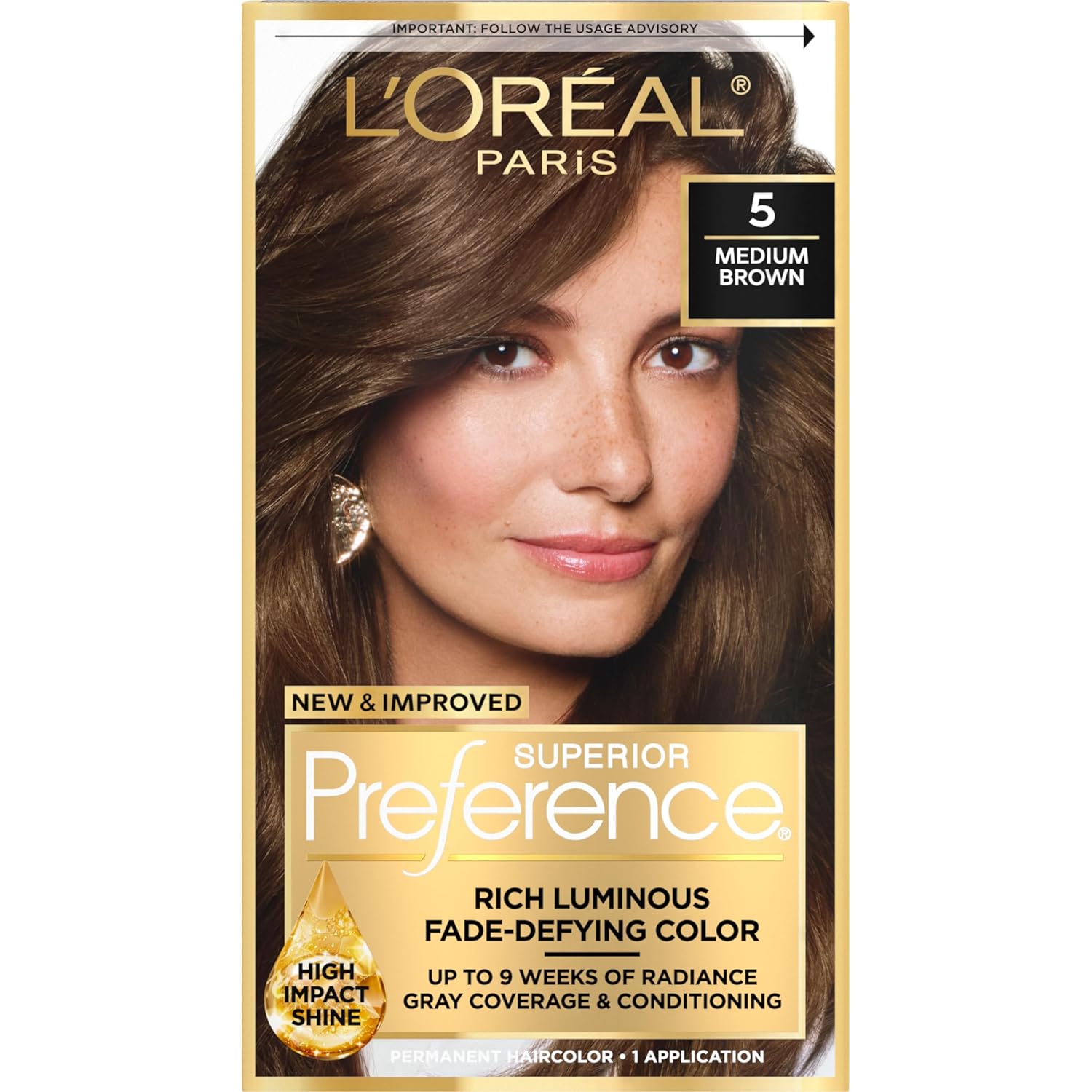 Buy now L'Oreal Paris Superior Preference Luminous Fade-Defying Permanent Hair Color, Hair Dye For Up to 9 Weeks of Radiance, Light Ash Blonde 9A, 1 Hair Dye Kit 5 Medium Brown 1 Count (Pack of 1) at indiglob india