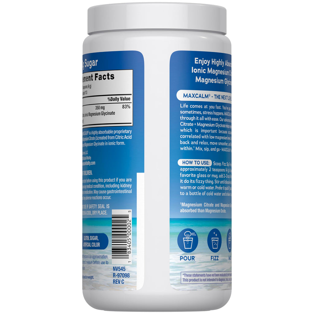Natural Vitality Calm, Magnesium Supplement, Anti-Stress Drink Mix Powder, Gluten Free, Vegan, & Non-GMO, Original Unflavored, 16 oz