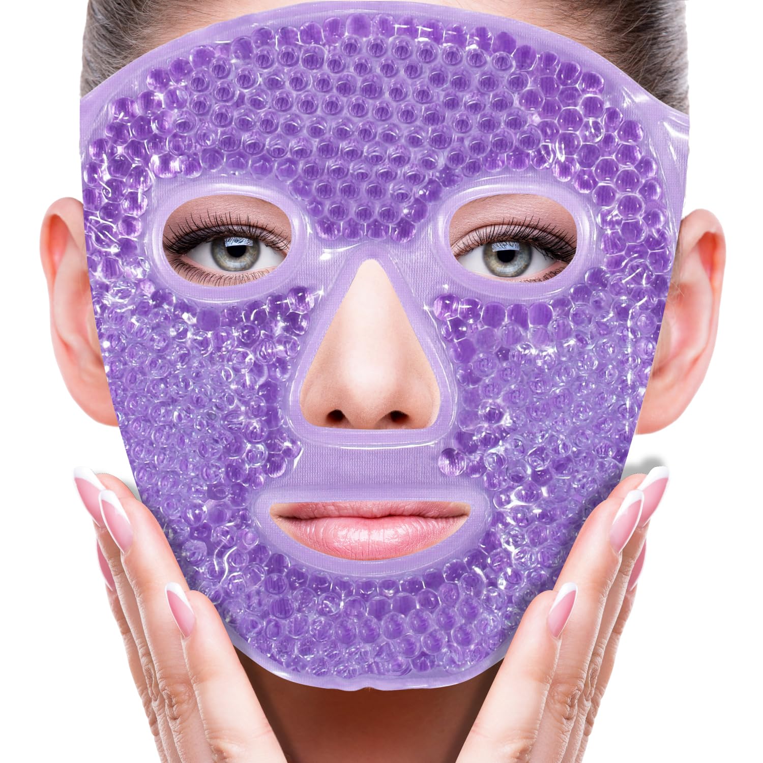 Buy now Cold Face Eye Mask Ice Pack Reduce Facial Puff, Dark Circles, Gel Hot Heat Cold Compress Pack, Face SPA Gift for Woman Sleeping, Pressure, Headaches, Skin Care, Post Laser Cosmetic Care[Blue] Purple #22 at indiglob india