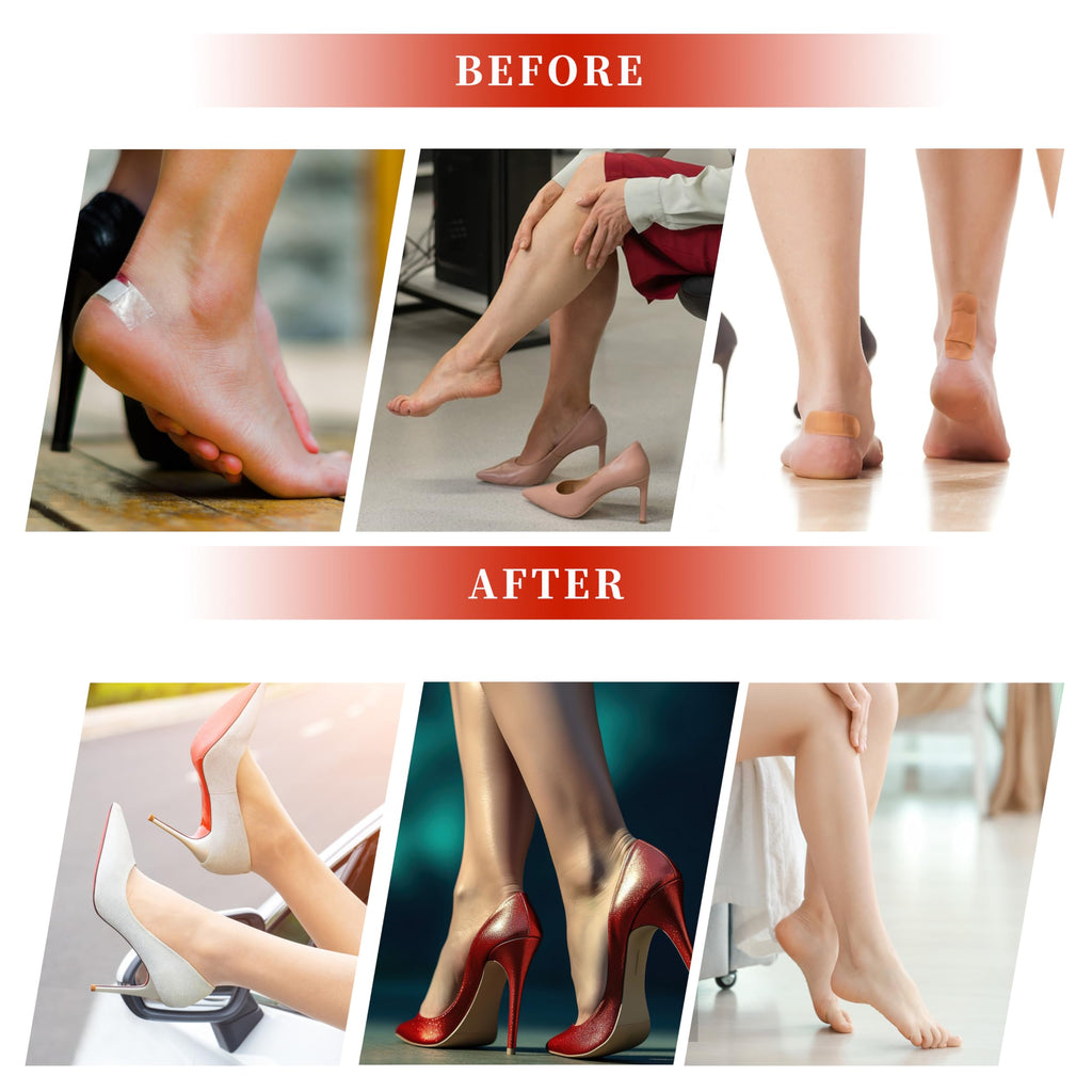 4 Pairs Heel Pads for Shoes, Soft and Flexible Heel Grips for Shoes Too Big