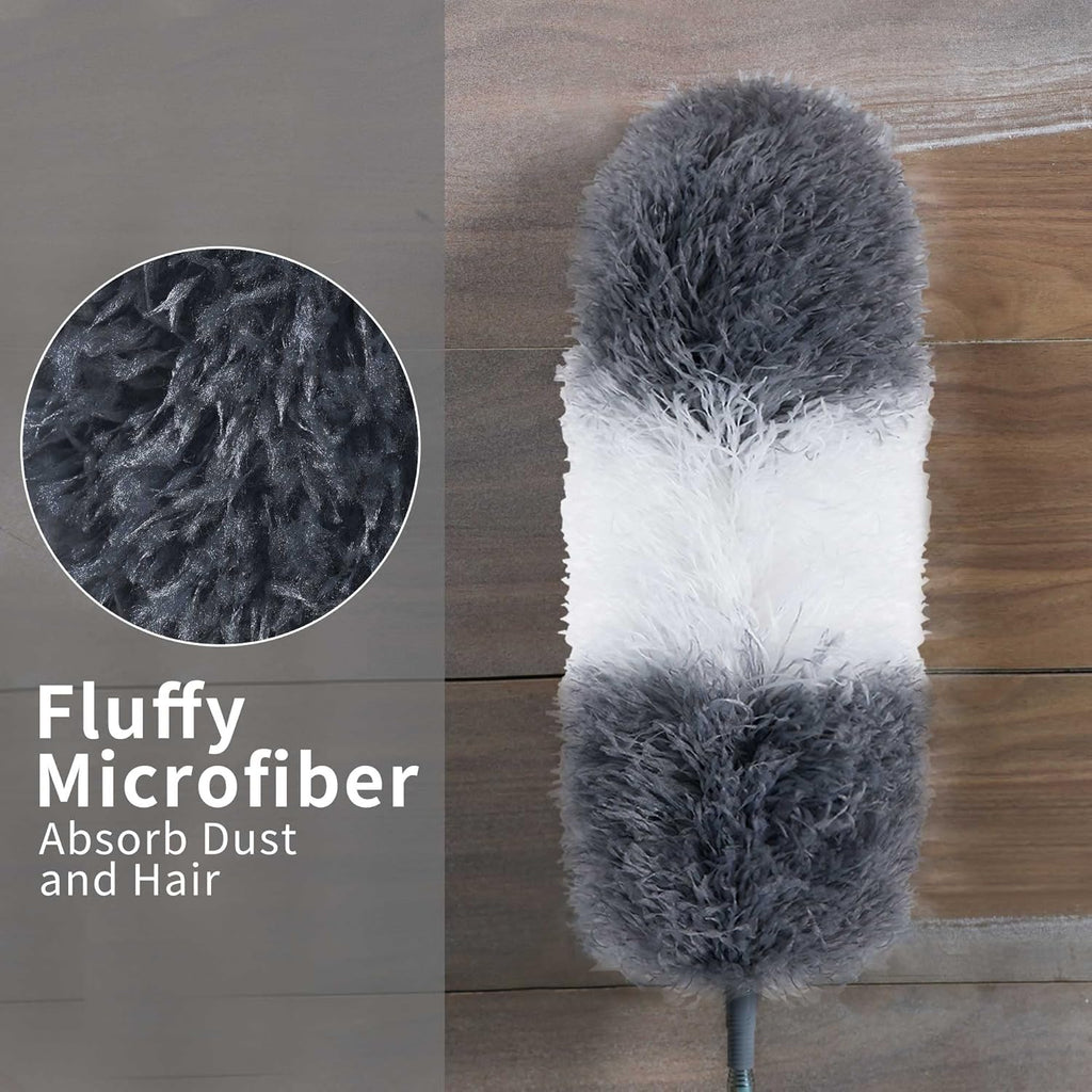 Buy now BOOMJOY Microfiber Feather Duster with 100 Inches Extendable Pole, 2 Pack Dusters for Cleaning Ceiling, Fan, Furniture at indiglob india
