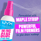 NYX PROFESSIONAL MAKEUP The Face Glue Setting Spray, Transfer-Resistant Waterproof Setting Spray, Up to 24HR Make Up Wear