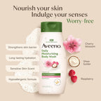 Aveeno Daily Moisturizing Body Wash, Shea Butter Berry, 18 fl. oz | Shea Butter Berry Scent, Soothing Prebiotic Oat, Long-Lasting Hydration for Sensitive Skin, Hypoallergenic, Paraben-Free