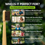 PRIMALS Horse Bristle & Bamboo Toothbrush (4-Pack) - Luxurious & Soft Horse Bristles - Fully Biodegradable - Plastic & Nylon Free - Quick Dry Design