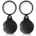 Wapodeai 2pcs 10x Small Pocket Magnify Glass