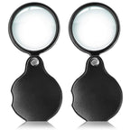 Wapodeai 2pcs 10x Small Pocket Magnify Glass