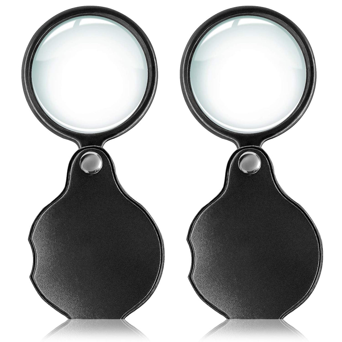 Wapodeai 2pcs 10x Small Pocket Magnify Glass
