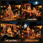 3Ft Skeleton & Dog Skeleton with Light Chain, Outdoor Halloween Decorations