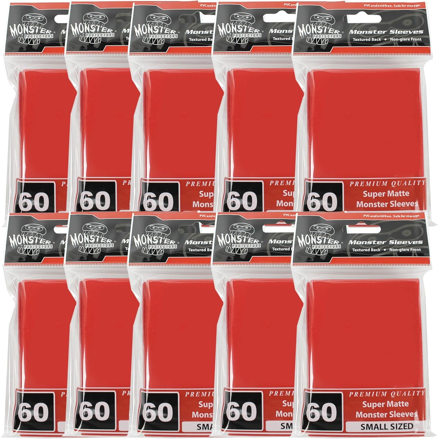 Buy now Monster Protectors Card Sleeves(300 Pack) -Small Size(64mm x 89mm) Bright Multi-Color Set of Card Protectors-Compatible with Yugioh & other Collectible TCGs & Sports Cards- Keep cards safe during play Red 600 Pk at indiglob india