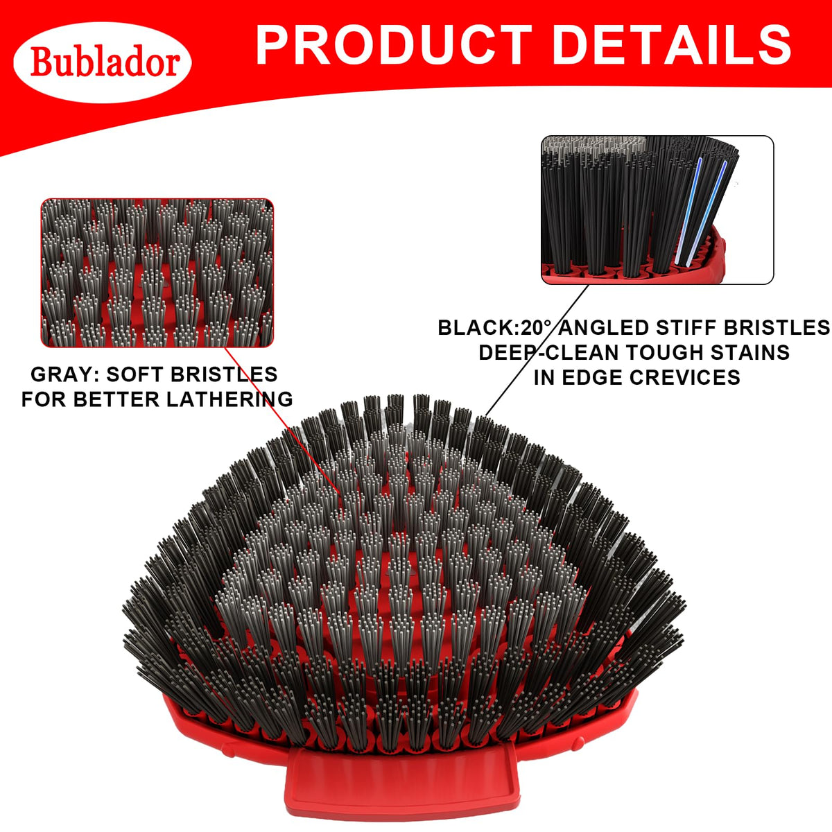 Spin Mop Replacement Head Compatible with O Cedar EasyWring 1 Tank,Scrubber Heads,Scrub Brush Attachment for Bathroom,Kitchen and Various of Hard Floors