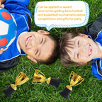 24 Pack Mini Trophies for Kids Awards,Plastic Gold Award Trophy Cups,Golden Award Trophy Cups Set,Gold Participation Trophys Cup for Party Favors,Rewards,Props,Sports,Competitions(4 in)