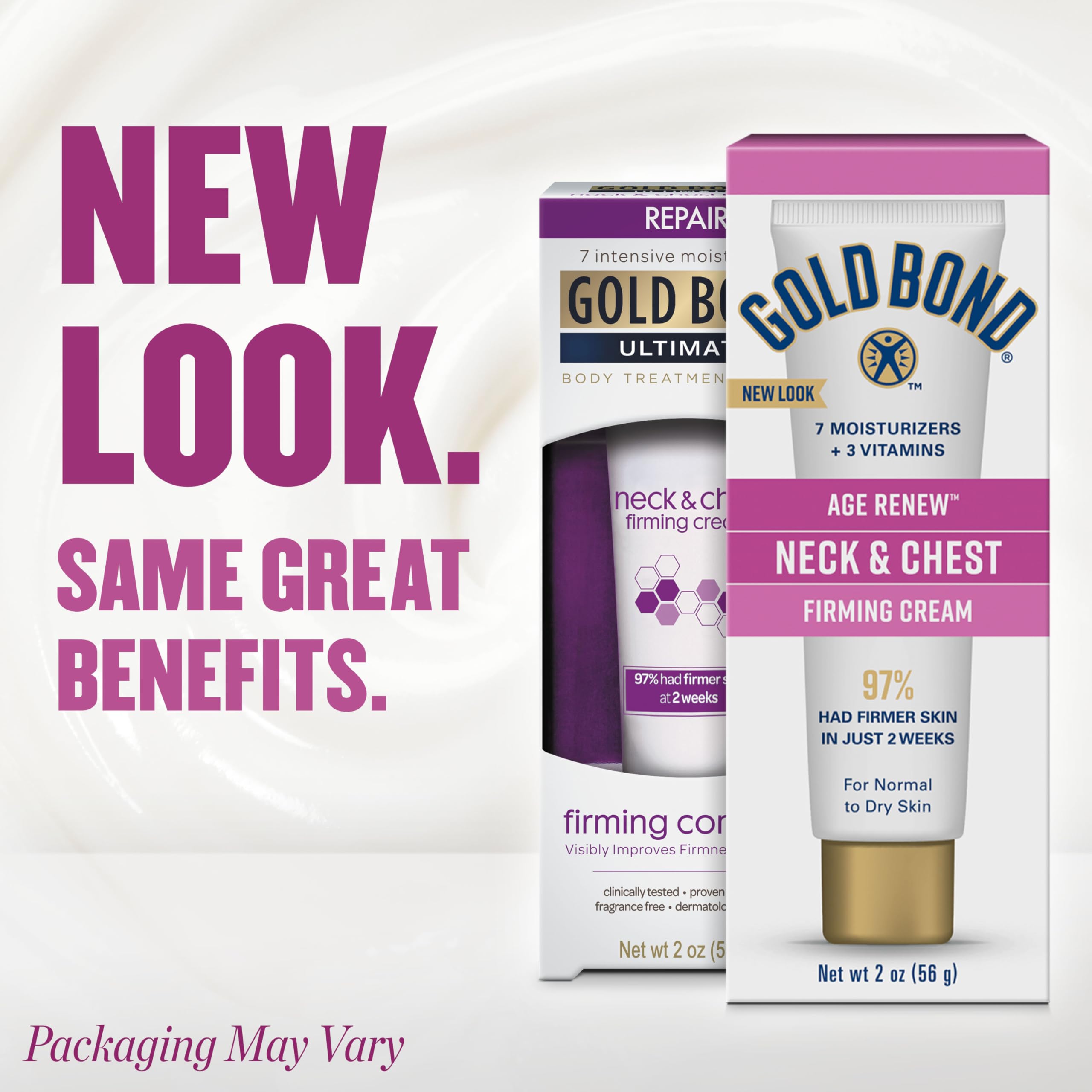 Gold Bond Age Renew Neck & Chest Firming Age Renew Cream, 2 oz | Firmer-looking skin, hyaluronic acid neck firming cream, improves elasticity and texture, dermatologist and clinically tested