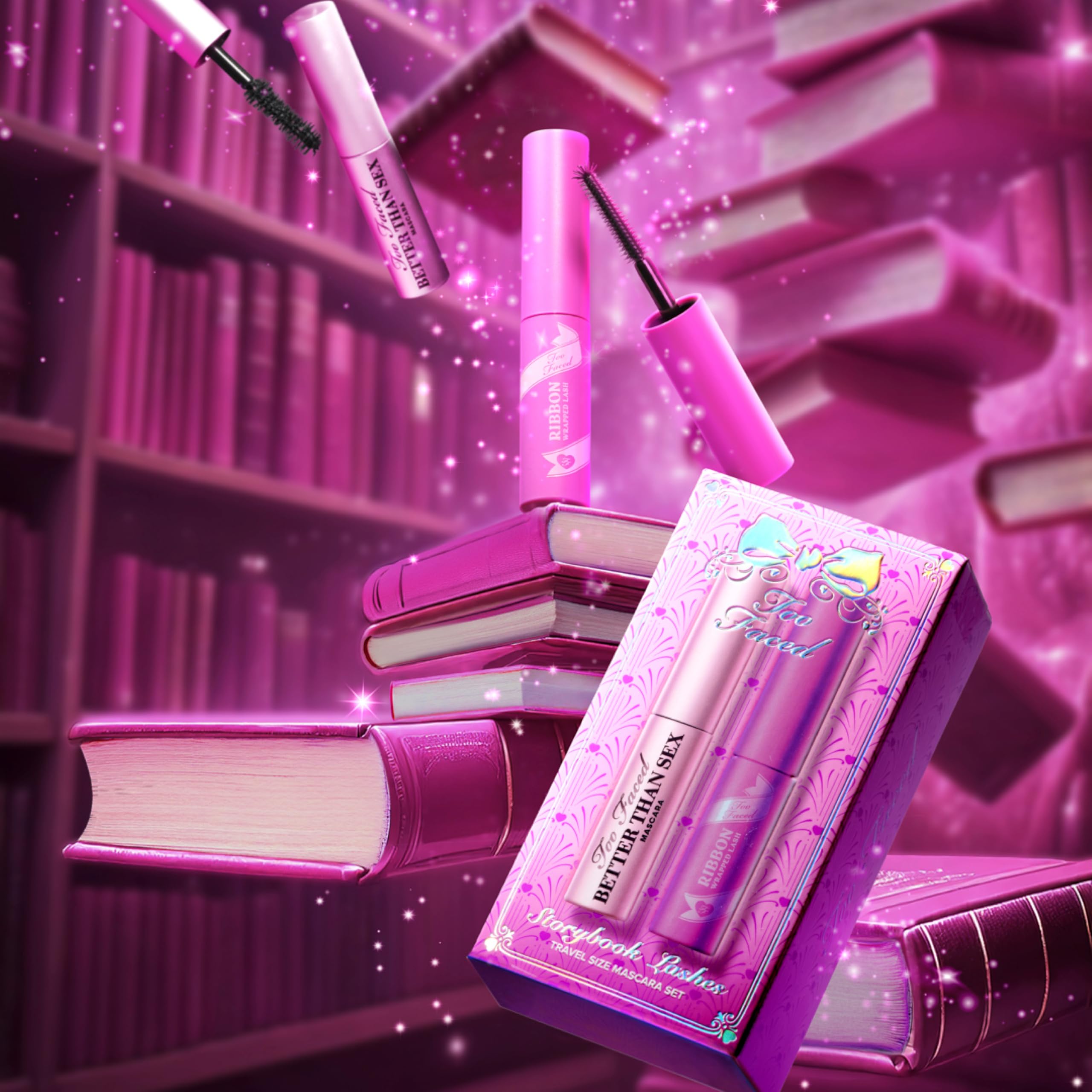 Buy now Too Faced Storybook Lashes Travel Size Mascara Set | Better Than Sex + Ribbon Wrapped Lash Tubing Mini Mascara Gift Set at indiglob india