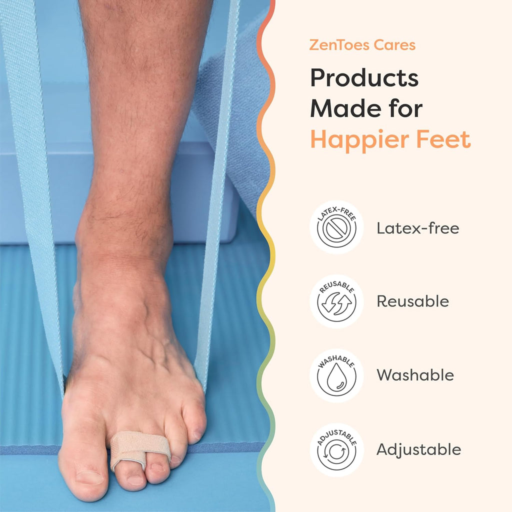 Buy now ZenToes Hammer Toe Corrector for Women & Men - Reusable Fabric Buddy Wraps for Broken Toes - Cushioned Toe Splint for Protection & Recovery & Hammertoe Straightener - 4 Count (OSFM, Beige) at indiglob india