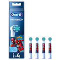 Buy now Oral-B Pro Kids Electric Toothbrush Head, with Spiderman Characters, Extra Soft Bristles, for Ages 3+, Pack of 4 Toothbrush Heads, White at indiglob india