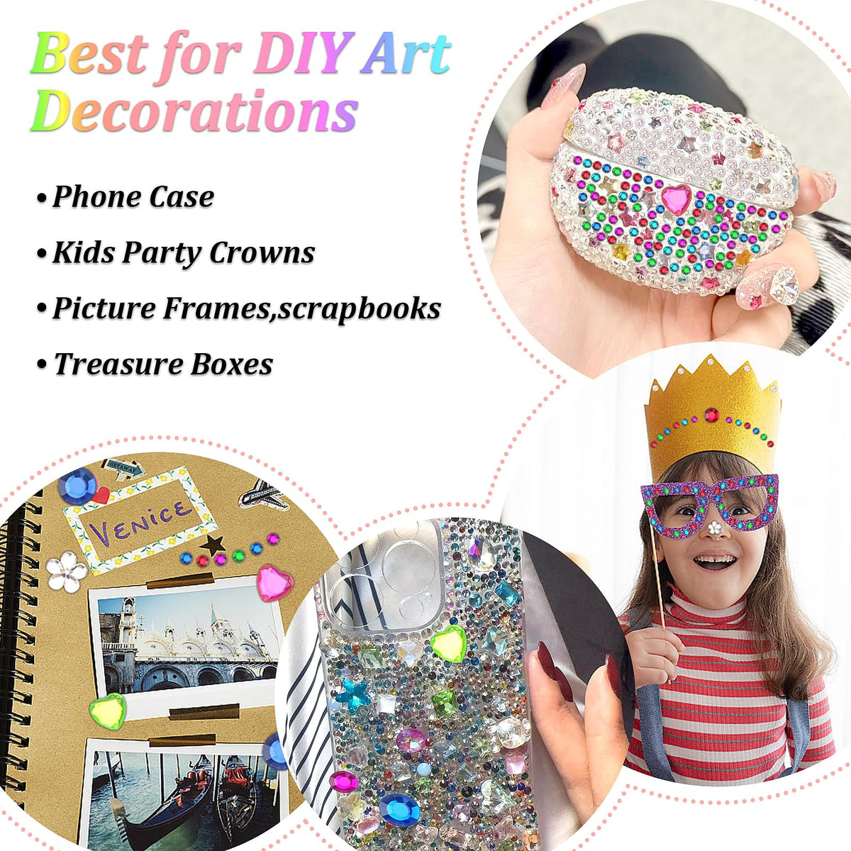 1782pcs Gem Stickers, Self Adhesive Rhinestones Stick on Jewel for Crafts