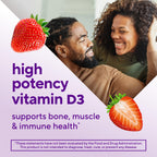Vitafusion Vitamin D3 Gummies | 75 mcg | 120 Adult Gummy Vitamins | Extra Strength for Women & Men | Strawberry Flavor | Gluten-Free Supplement