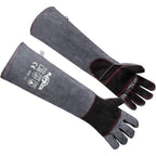 Buy now RAPICCA Animal Handling Gloves Bite Proof Reinforced Leather Padding Dog,Cat Scratch,Bird Handling Falconry Gloves Grabbing,Reptile Squirrel Snake Bite 22in Grey-Black 2 Count (Pack of 1) 22 Inches at indiglob india