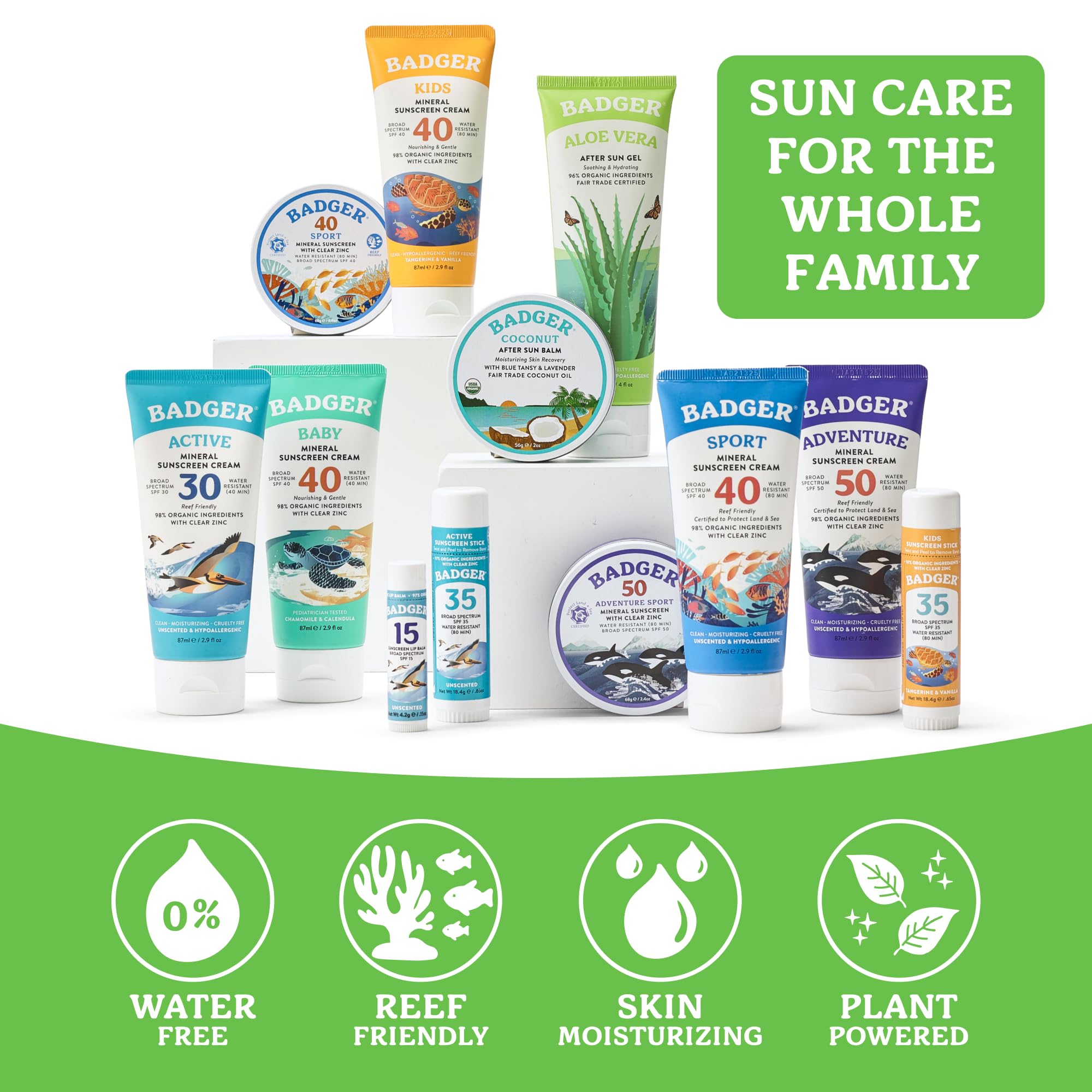 Badger Organic Aloe Vera Gel for Face & Body, 96% Pure Unscented Organic Aloe Gel for Cooling, Soothing, Non-Sticky Sunburn Relief, Vegan, Fair Trade & Hypoallergenic, 4 fl oz, 2-Pack