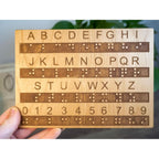 Buy now Creative Escape Rooms Made in USA - Raised Dots Braille Alphabet and Number Wood Board - Learn Braille - Tactile Montessori - Teaching Aid at indiglob india
