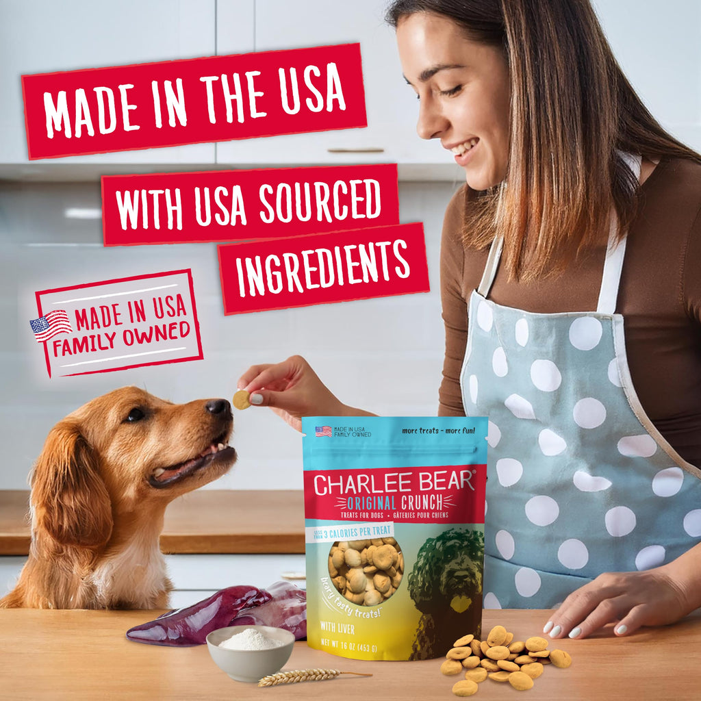 Charlee Bear Original Crunch Dog Training Treats, 4 Flavor Variety Pack