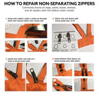 Zipper Rescue Clothing Zipper Repair Kit - The Original Zipper Pull Replacement kit for Hoodies, Pants, Handbags - Included 11 Metal Sliders, 4 End Stops, 6 Top Stops - Made in America Since 1993