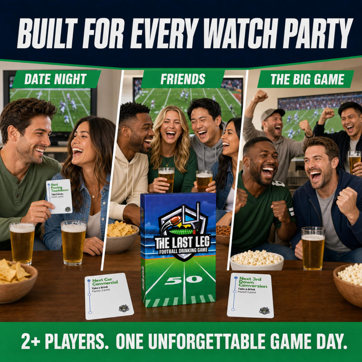 Beer Pressure The Last Leg - Live Football Drinking Game. Perfect for Game Days, Tailgates, Parties, and Pre Games.
