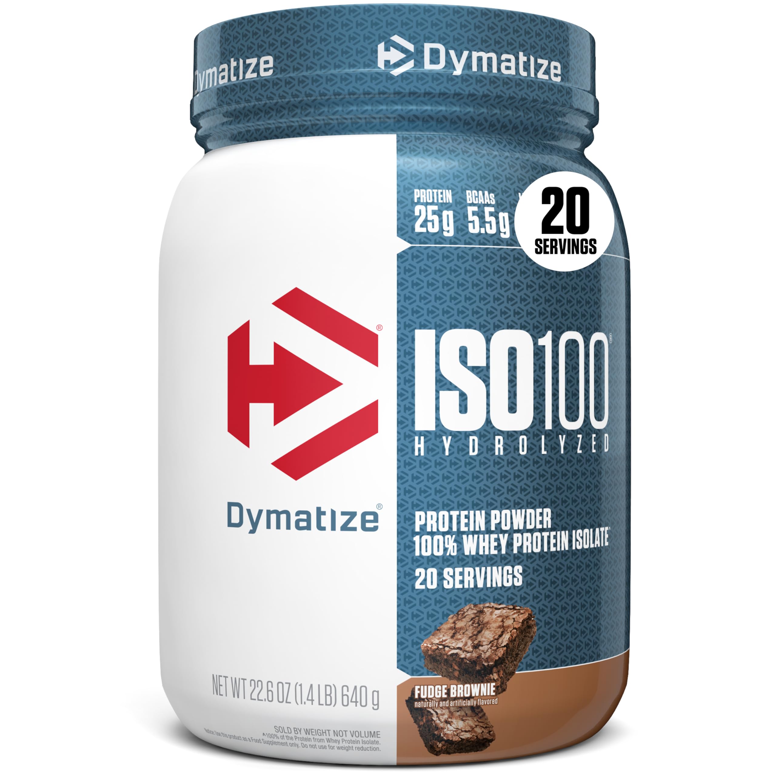 Buy now Dymatize ISO100 Whey Protein Powder Isolate, Gourmet Chocolate, 25g of Protein, 5 Pound, 5.5g BCAAs, Less Than 120 Cal., Gluten Free, 1g Fat, 1g Sugar, 2g Carb (71 Servings) Fudge Brownie 1.45 Pound (Pack of 1) at indiglob india