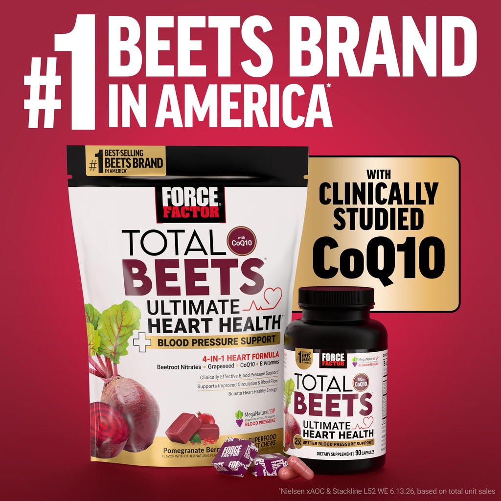 Force Factor Total Beets Organic Beet Root Powder Superfood, Non-GMO | Boost Daily Nutrition, USDA Organic, Vegan, Gluten-Free, and Beet Supplement, Unflavored, 90 Servings