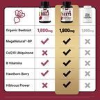 Force Factor Total Beets Ultimate Heart Health 1800mg Beet Root Capsules | Blood Pressure Support Supplement with CoQ10 for Nitric Oxide & Blood Flow with Grapeseed, Hawthorn Berry, 90 Capsules