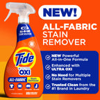 Buy now Tide Laundry Stain Remover Spray with Oxi, Stain Remover for Clothes, Carpet, Upholstery, Pet Bedding, & More, Stain Treater Spray for Tough Stains from Wine, Coffee, Grease, 21.5 Fl Oz (Pack of 2) at indiglob india