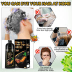 Sminktec Hair Dye Shampoo 3 in 1 for Gray Hair, Herbal Ingredients Natural Shampoo Hair Dye for Women Men (Black)