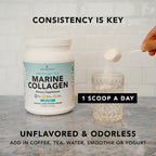 AMANDEAN Marine Collagen Peptides Powder, Wild-Caught Fish Collagen, 500g | Double-hydrolyzed wild-caught fish collagen; 50 servings; skin, hair, nails