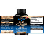 L-Theanine 400 mg - L Theanine for Stress Relief - Plant Based - 240 Caps | Extra Strength L Theanine Supplement for Men & Women - Relaxation, Sleep & Calm Support - Lab Tested, Vegan, Non-GMO