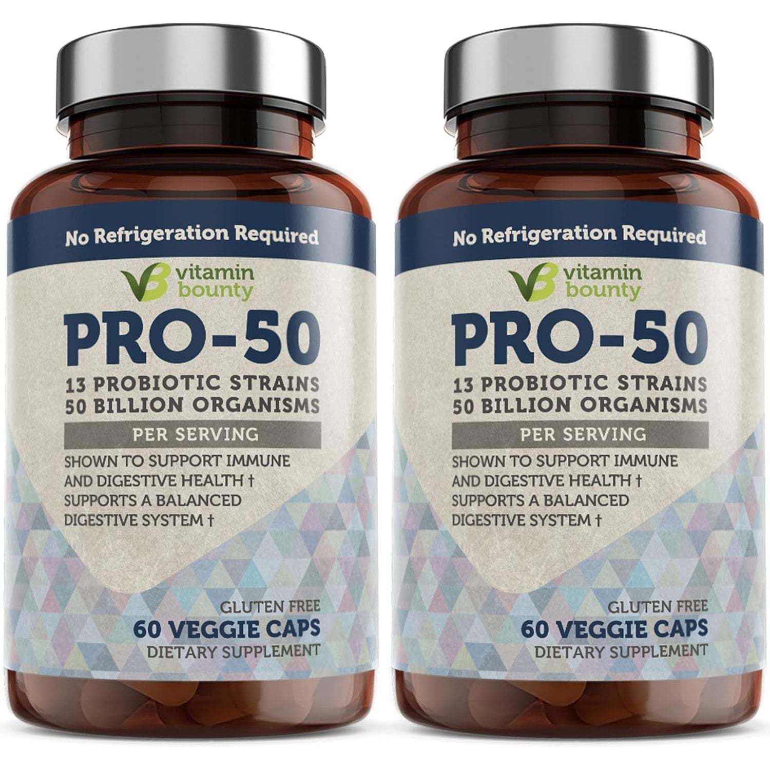 Buy now Vitamin Bounty Pro-50 Probiotics 50 Billion CFU for Women & Men - 13 Multi Strain Probiotic + Prebiotic - Digestive Health Supplements for Gut Health Support - Delayed Release Capsules for Men & Women 60 Count (Pack of 2) at indiglob india
